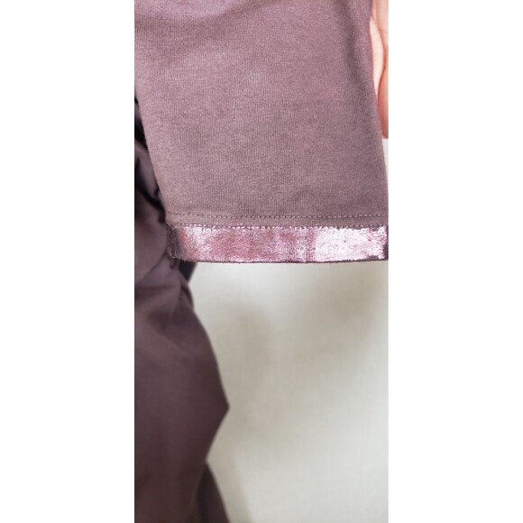 Michael Stars Dress Small Bodycon Brown Ruched Copper Metallic Trim USA Sexy - Picture 6 of 11